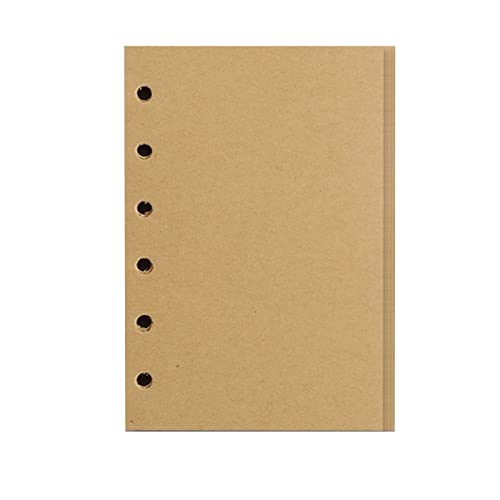 160 Blätter/ 320 Seiten A7 Nachfüllpapier, 2er Pack Einlageblätter 6-Loch-Binder Blanko/Liniert Nachfüllpapier für Notizbuch Tagbuch Organizer Planer (A7, Blanko Kraftpapier) von Jalach