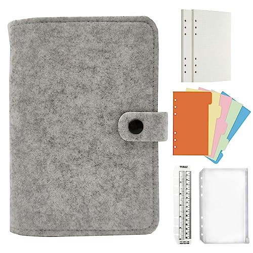 Jalach Filz Ringbuch a5 a6 nachfüllbar, A6 A5 Binder mit 90 Blatt Papier gepunktet Notizbuch Ringordner Tagebuch Planer Kalender Organizer für Arbeit Schule Rezepte Reise Jalach Filz Ringbuch a5 a6 nachfüllbar, A6 A5 Binder mit 90 Blatt Papier gepunktet Notizbuch Ringordner Tagebuch Planer Kalender Organizer für Arbeit Schule Rezepte Reise von Jalach