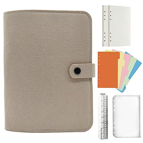 Jalach Filz Ringbuch a5 a6 nachfüllbar, A6 A5 Binder mit 90 Blatt Papier gepunktet Notizbuch Ringordner Tagebuch Planer Kalender Organizer für Arbeit Schule Rezepte Reise Jalach Filz Ringbuch a5 a6 nachfüllbar, A6 A5 Binder mit 90 Blatt Papier gepunktet Notizbuch Ringordner Tagebuch Planer Kalender Organizer für Arbeit Schule Rezepte Reise von Jalach