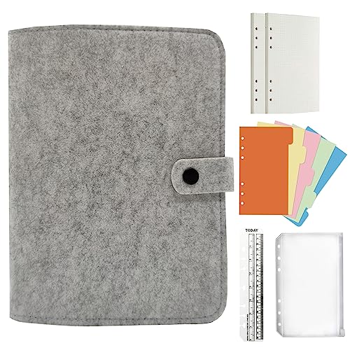 Jalach Filz Ringbuch a5 a6 nachfüllbar, A6 A5 Binder mit 90 Blatt Papier gepunktet Notizbuch Ringordner Tagebuch Planer Kalender Organizer für Arbeit Schule Rezepte Reise Jalach Filz Ringbuch a5 a6 nachfüllbar, A6 A5 Binder mit 90 Blatt Papier gepunktet Notizbuch Ringordner Tagebuch Planer Kalender Organizer für Arbeit Schule Rezepte Reise von Jalach