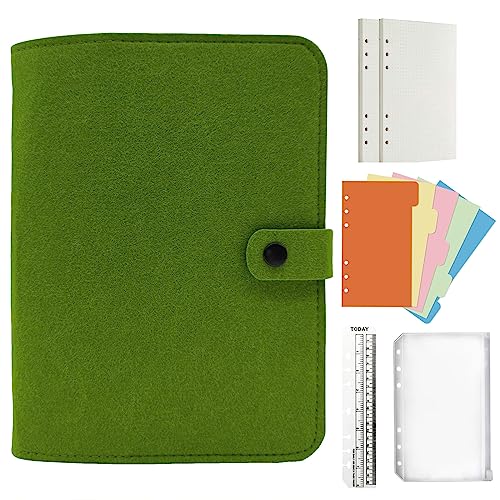 Jalach Filz Ringbuch a5 a6 nachfüllbar, A6 A5 Binder mit 90 Blatt Papier gepunktet Notizbuch Ringordner Tagebuch Planer Kalender Organizer für Arbeit Schule Rezepte Reise Jalach Filz Ringbuch a5 a6 nachfüllbar, A6 A5 Binder mit 90 Blatt Papier gepunktet Notizbuch Ringordner Tagebuch Planer Kalender Organizer für Arbeit Schule Rezepte Reise von Jalach