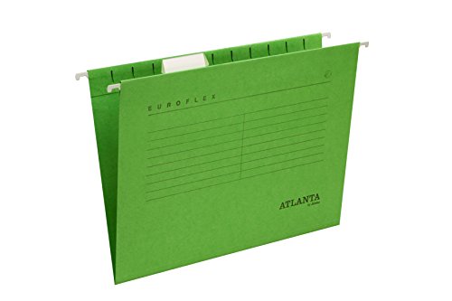 Jalema 2652742500 Hängemappen Euroflex, Hängeregister DIN A4, seitlich offen, Sichtreiter, FSC®-zertifiziert, 25er Packung, grün von Jalema