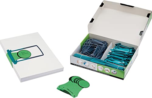 Jalema 5721000 Archiv Kit mit Clipex, PVC- und Weichmacherfrei Clipheftung für die Langzeitarchivierung, 8 cm Füllvermögen, 100er Packung, grün von Jalema