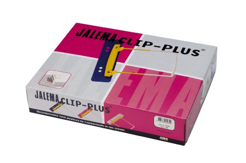 JalemaClip-Plus, Jalema 5712525, Archivbinder für bündelung von Dokumenten mit Aufhängeleiste für Ringbuch, 100er Packung, gelb/weiß von Jalema