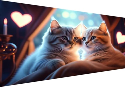 60x30cm 5D Diamond Painting Erwachsene Groß xxl Diamond Painting Tier Katze Diamant painting Bilder Stickerei Kunst Malerei nach Zahlen Kits Diamond Painting Set für Wanddekoration zu Hause M-225 von Jalican