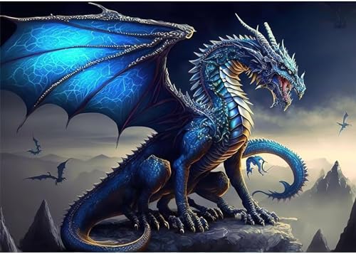 Diamond Painting Drachen Diamond Art Painting Full Zubehör, Tiere Diamant Painting Bilder Erwachsene Stickerei Kreuzstich Kinder Diamant Malerei Art Craft Wanddekoration Gifts 30x40cm T-126 Diamond Painting Drachen Diamond Art Painting Full Zubehör, Tiere Diamant Painting Bilder Erwachsene Stickerei Kreuzstich Kinder Diamant Malerei Art Craft Wanddekoration Gifts 30x40cm T-126 von Jalican