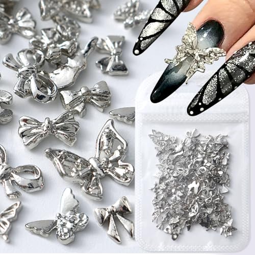 100pcs Silber Schmetterling Nagel Charms Butterfly Nail Art Charms Bow Nail Charms Y2k Accessoires Nageldesign Zubehör Schmetterlinge Deko Nailart Strasssteine Nägel Glitzersteine Bogen Nagelanhänger 100pcs Silber Schmetterling Nagel Charms Butterfly Nail Art Charms Bow Nail Charms Y2k Accessoires Nageldesign Zubehör Schmetterlinge Deko Nailart Strasssteine Nägel Glitzersteine Bogen Nagelanhänger von Jaliya