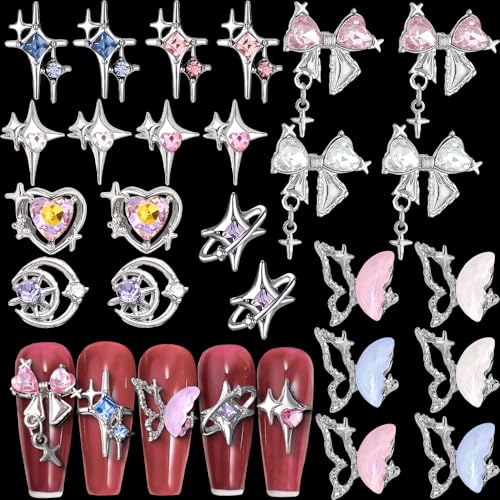 3D Nail Charms Y2k Accessoires Luxus Stern Nagel Charms Nägel Zubehör Schmetterling Nail Art Charms Anhänger Silber Legierung Mond Herz Nageldesign Glitzersteine Strasssteine Nägel Charms Nagelschmuck 3D Nail Charms Y2k Accessoires Luxus Stern Nagel Charms Nägel Zubehör Schmetterling Nail Art Charms Anhänger Silber Legierung Mond Herz Nageldesign Glitzersteine Strasssteine Nägel Charms Nagelschmuck von Jaliya