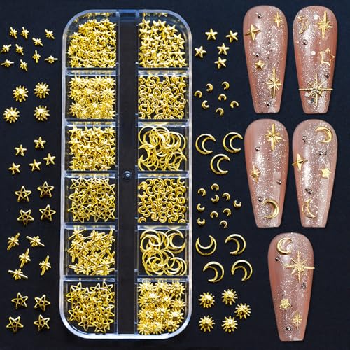 3D Sonne Mond Sterne Nagel Charms, 12grids/box Star Nail Charms Gold Stern Nailart Charm Metall Nieten Nageldesign Strasssteine Charms Nägel Zubehör Legierung Nail Studs Sun Moon Stars Nail Art Charms 3D Sonne Mond Sterne Nagel Charms, 12grids/box Star Nail Charms Gold Stern Nailart Charm Metall Nieten Nageldesign Strasssteine Charms Nägel Zubehör Legierung Nail Studs Sun Moon Stars Nail Art Charms von Jaliya