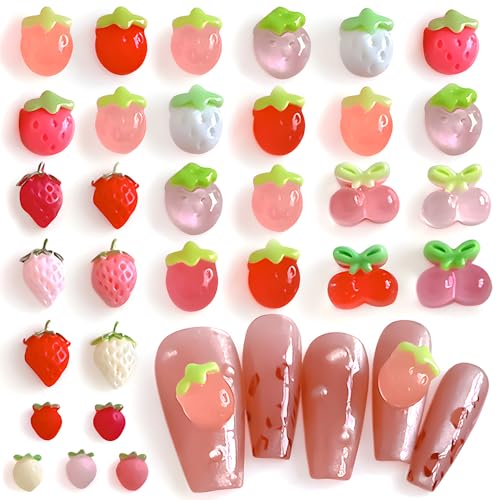 50Pcs Cartoon Strawberry Cherry Nail Charms 3D Erdbeere Kirsche Nagel Charms Nägel Zubehör Bunte Früchte Nail Art Rhinestones Sommer Frucht Nagelschmuck Nailart Strasssteine Nageldesign Zubehör 50Pcs Cartoon Strawberry Cherry Nail Charms 3D Erdbeere Kirsche Nagel Charms Nägel Zubehör Bunte Früchte Nail Art Rhinestones Sommer Frucht Nagelschmuck Nailart Strasssteine Nageldesign Zubehör von Jaliya