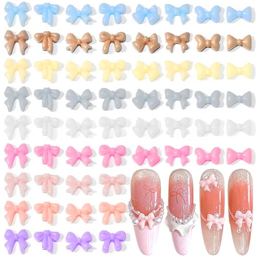 80 Stück 3D Bunt Schleifen Nagel Charms Kleine Bow Nail Charms Nägel Zubehör Nageldesign Kunstharz Nagelschmuck Nail Art Charm Nagel Steine Kawaii Nagelschleifen Nagelanhänger Nagelzubehör von Jaliya