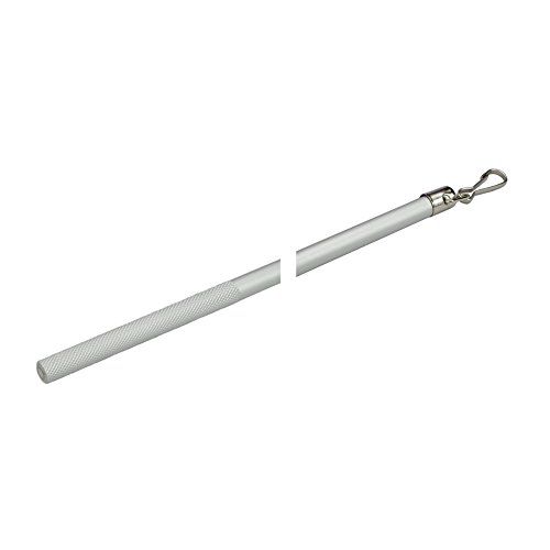 JalousieCrew 1 Stück Schleuderstab Farbe Silber Aluminium - Länge 125 cm - für Gardinen von JalousieCrew