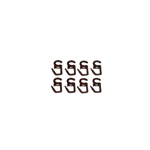 JalousieCrew 8 Stück Faltenlegehaken Gardinenhaken Farbe weiß glasklar beige dunkel braun (dunkel braun) von JalousieCrew
