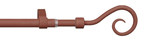 JalousieCrew Stilgarnitur Gardinenstange 16 mm Vorhangstange - 130-240 cm ausziehbar (rost braun) von JalousieCrew