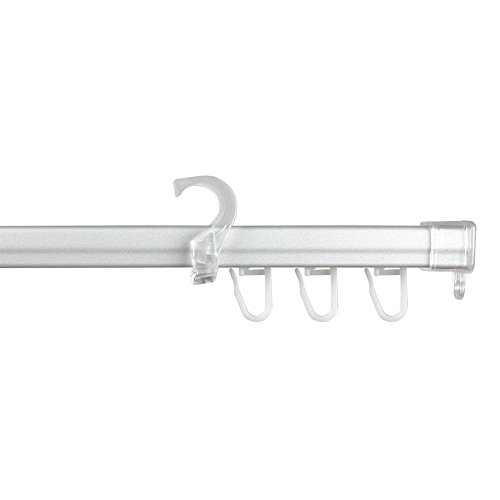 JalousieCrew U - Storelauf - Gardinen Schiene Farbe Silber matt für Stilgarnituren mit 28mm Durchmesser (110 cm) von JalousieCrew