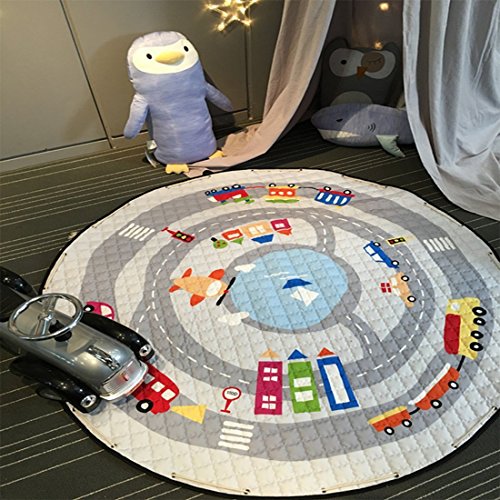 JameStyle26 Kinder Spielmatte Aufräumsack Spieldecke Teppich Kinderzimmer Kinderteppich Matte Teppich (Auto) von JameStyle26