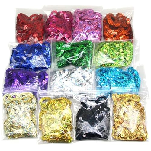 Jamsinmu 128M Geflocahten Pailletten Bänder 6mm Glitzer Paillette Trim zum Basteln für DIY Kunsthandwerk Geschenkband Bekleidungszubehör Jamsinmu 128M Geflocahten Pailletten Bänder 6mm Glitzer Paillette Trim zum Basteln für DIY Kunsthandwerk Geschenkband Bekleidungszubehör von Jamsinmu