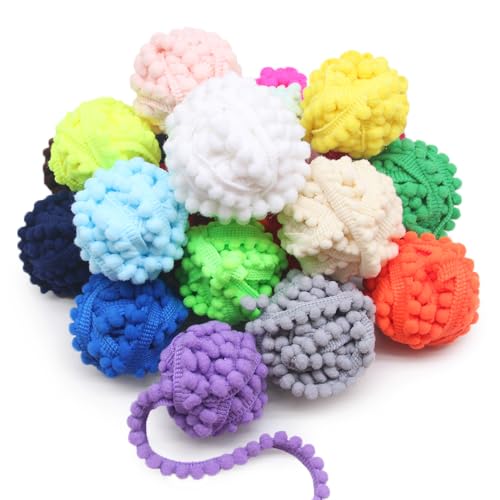 Jamsinmu Ball Fransen 2.5 cm breit Pompom Trim Band Nähen Quaste DIY Newing Ababehalte Lace zum Heimparty Dekoration 40 Yard Style 2 Jamsinmu Ball Fransen 2.5 cm breit Pompom Trim Band Nähen Quaste DIY Newing Ababehalte Lace zum Heimparty Dekoration 40 Yard Style 2 von Jamsinmu