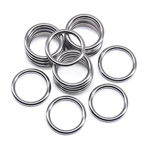 Jamsinmu Metallring Robuste O-Ringe Mehrzweck für Heimwerker-Zubehör, Gürtel und Hundeleinen Bastelzubehör Silver 20mm Jamsinmu Metallring Robuste O-Ringe Mehrzweck für Heimwerker-Zubehör, Gürtel und Hundeleinen Bastelzubehör Silver 20mm von Jamsinmu