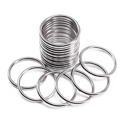 Jamsinmu Metallring Robuste O-Ringe Mehrzweck für Heimwerker-Zubehör, Gürtel und Hundeleinen Bastelzubehör Silver 40mm von Jamsinmu