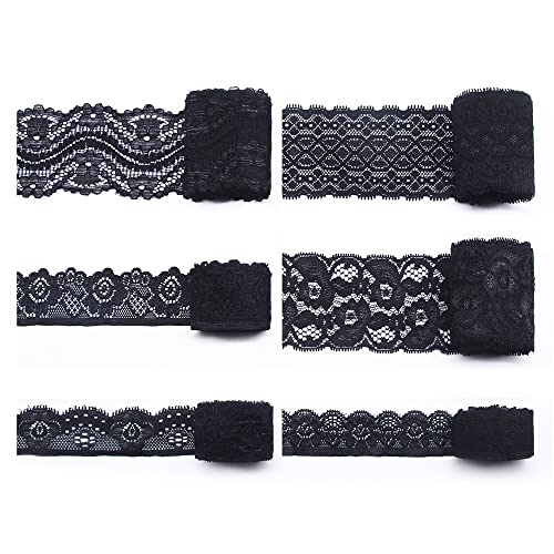 Jamsinmu Spitzenband Dekoband Spitze Zierband Spitzenstoff zum Nähen von Handwerksfeiern Dekor Kleidung 12 Yard Black Jamsinmu Spitzenband Dekoband Spitze Zierband Spitzenstoff zum Nähen von Handwerksfeiern Dekor Kleidung 12 Yard Black von Jamsinmu