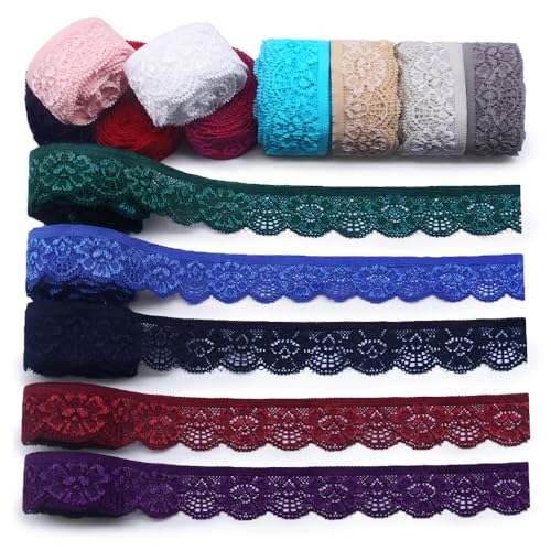Jamsinmu Spitzenband Dekoband Spitze Zierband Spitzenstoff zum Nähen von Handwerksfeiern Dekor Kleidung 28 Yard Mix Color Jamsinmu Spitzenband Dekoband Spitze Zierband Spitzenstoff zum Nähen von Handwerksfeiern Dekor Kleidung 28 Yard Mix Color von Jamsinmu