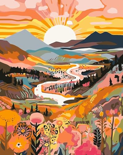 JanFebMar Malen Nach Zahlen Erwachsene DIY Handgemalt Ölgemälde Kit auf Leinwand mit 4 Pinsels und Acrylfarbe Paint by Numbers Rahmenlos 40 X 50cm von JanFebMar
