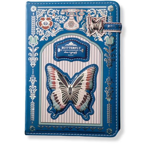 JanYoo Vintage Notizbuch A5 Tagebuch Reisetagebuch Gebunden Schönes 224 Seiten Premium Papers Journal Notebook Notizheft für Männer, Frauen, Schule, Büro, Künstler Schreiben(Blau) von JanYoo