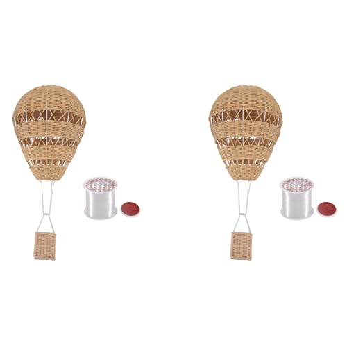 Janasiba 2X Handgewebte Rattan Heiß Luft Ballon Kinderzimmer Wand Dekoration BöHmische Kinder Dekoration Foto Requisiten von Janasiba