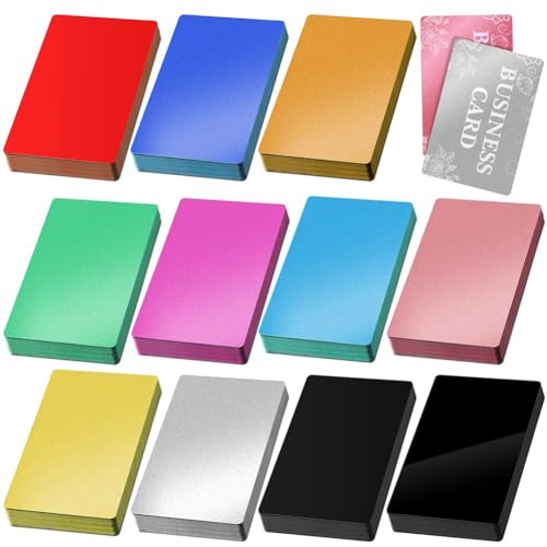 Janasiba 550 Stück Metall-Visitenkarten, Gravur-Aluminiumplatten zum Basteln Von Mehrzweck-Metallblechen, 0,01, Mehrfarbig Janasiba 550 Stück Metall-Visitenkarten, Gravur-Aluminiumplatten zum Basteln Von Mehrzweck-Metallblechen, 0,01, Mehrfarbig von Janasiba