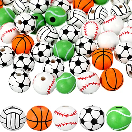 100 Stück Sportperlen Sport Ball Holzperlen Fußball Basketball Baseball Volleyball Tennis Ball Holzperlen 5 Stil Sport Holzperlen Holzperlen für DIY Halskette Armband Basteln 100 Stück Sportperlen Sport Ball Holzperlen Fußball Basketball Baseball Volleyball Tennis Ball Holzperlen 5 Stil Sport Holzperlen Holzperlen für DIY Halskette Armband Basteln von Janinka