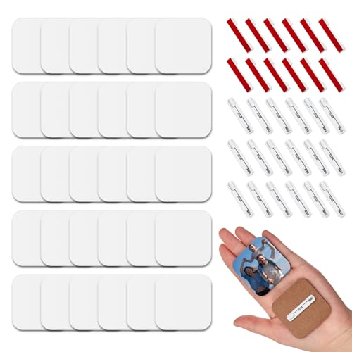 Janinka Sublimations-Knöpfe, Rohlinge mit Nadeln, quadratisch, MDF-Knöpfe, 5 x 5 cm, Wärmeübertragung, blanko, für Bastelarbeiten, Geschenke, 30 Stück Janinka Sublimations-Knöpfe, Rohlinge mit Nadeln, quadratisch, MDF-Knöpfe, 5 x 5 cm, Wärmeübertragung, blanko, für Bastelarbeiten, Geschenke, 30 Stück von Janinka