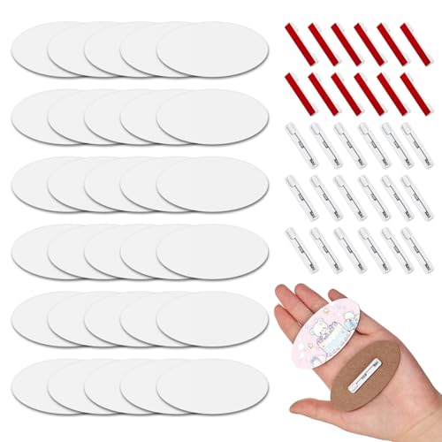 Janinka Sublimationsknöpfe, Rohlinge mit Nadeln, 3,8 x 7,6 cm, ovale MDF-Knöpfe, Wärmeübertragung, Blanko-Abzeichen, DIY-Handwerk, Geschenke, 30 Stück Janinka Sublimationsknöpfe, Rohlinge mit Nadeln, 3,8 x 7,6 cm, ovale MDF-Knöpfe, Wärmeübertragung, Blanko-Abzeichen, DIY-Handwerk, Geschenke, 30 Stück von Janinka