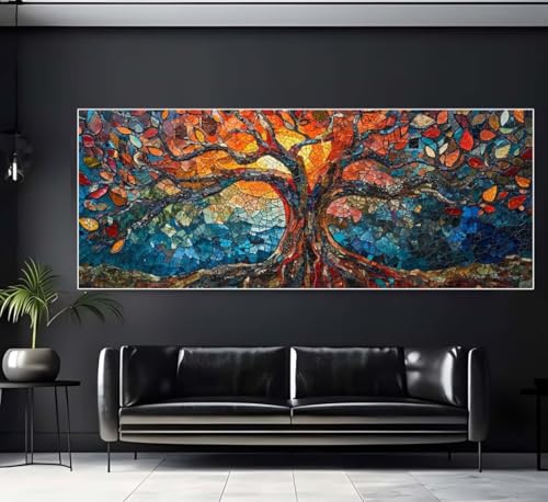 Diamond Painting Baum des Lebens Diamant Painting Bilder Kinder Diamond Art Erwachsene Full Drill Diamond Painting Zubehör,5d Diamant Malerei Kunst Mosaic Stickerei Kits Home Wand Decor 40x120 cm Q251 von Janktie