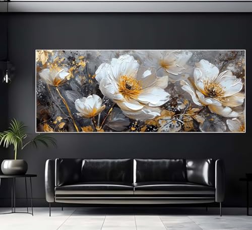 Diamond Painting Blume Diamant Painting Bilder Kinder abstrakt Diamond Art Erwachsene Full Drill Diamond Painting Zubehör, 5d Diamant Malerei Kunst Mosaic Stickerei Kits Home Wand Decor 40x120 cm Q243 von Janktie