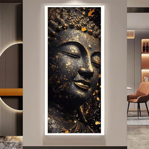 Diamond Painting Goldener Buddha Diamant Painting Bilder Kinder Diamond Art Erwachsene Full Drill Diamond Painting Zubehör,5d Diamant Malerei Kunst Mosaic Stickerei Kits Home Wand Decor 50x150 cm U178 von Janktie