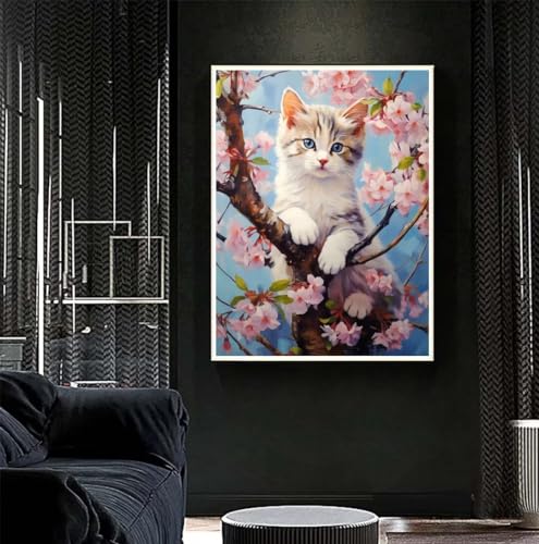 Diamond Painting Katze 50x60 cm, Blume Diamant Painting Bilder, Malen Nach Zahlen Erwachsene Kinder, DIY Diamond Art Painting Kits, Full Diamanten Painting Malerei Stickerei Set, Home Wand Dekor S355 Diamond Painting Katze 50x60 cm, Blume Diamant Painting Bilder, Malen Nach Zahlen Erwachsene Kinder, DIY Diamond Art Painting Kits, Full Diamanten Painting Malerei Stickerei Set, Home Wand Dekor S355 von Janktie