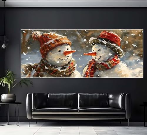 Diamond Painting XXL Groß 90x30 cm Diamant Painting Bilder Schnee Diamond Art Kits, DIY Basteln Erwachsene Malen Nach Zahlen Full Diamant Painting Malerei Stickerei Set Home Wand Dekor (Winter) U269 von Janktie