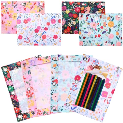 Janlaugh Federmäppchen für 3-Ringbinder, Blumenbinder, Bleistifttasche mit Reißverschluss, 3 Löcher, langlebig, transparenter Reißverschluss oben, Tasche für Klassenzimmer, Lehrer, Bürobedarf, 4 Stück Janlaugh Federmäppchen für 3-Ringbinder, Blumenbinder, Bleistifttasche mit Reißverschluss, 3 Löcher, langlebig, transparenter Reißverschluss oben, Tasche für Klassenzimmer, Lehrer, Bürobedarf, 4 Stück von Janlaugh
