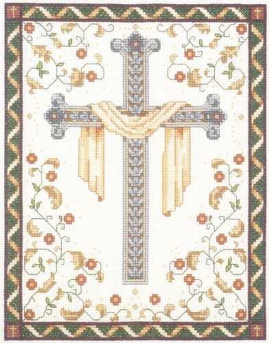 Janlynn Counted Stitch Kit 8"X10"-His Cross Count Kreuzstich-Set, 20,3 x 25,4 cm, Sein Kreuz (14 Stück), Baumwolle, weiß, 8 x 10 inch von Janlynn