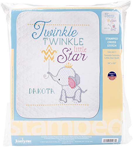 Janlynn Cross Stitch Kit Quilt Kreuzstich-Set Twinkle Little Star, Baumwolle, Mehrfarbig, 22.35 x 28.7 x 5.58 cm von Janlynn