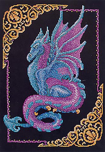 Janlynn Mythical Dragon Kreuzstich-Set nach Zählmuster, Baumwoll-Aida-Stoff, weiß, 1 Stück von Janlynn