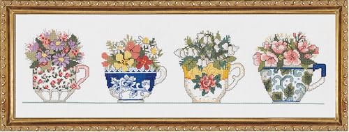 Janlynn Kreuzstich-Set, 50,8 x 12,7 cm, Reihe mit Teetassen (14 Stück), Baumwolle, Mehrfarbig Janlynn Kreuzstich-Set, 50,8 x 12,7 cm, Reihe mit Teetassen (14 Stück), Baumwolle, Mehrfarbig von Janlynn
