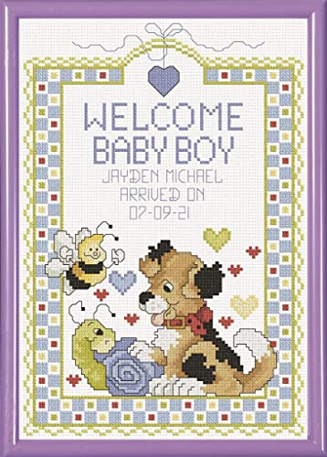 Janlynn Kreuzstich-Set Welcome Baby Boy, Weiß Janlynn Kreuzstich-Set Welcome Baby Boy, Weiß von Janlynn
