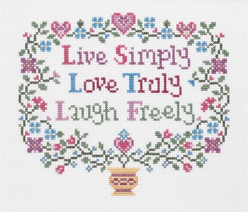 Janlynn Live, Love, Laugh Kreuzstich-Set, 20,3 x 17,8 cm, 14 Stück Janlynn Live, Love, Laugh Kreuzstich-Set, 20,3 x 17,8 cm, 14 Stück von Janlynn