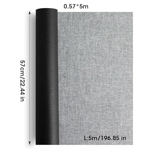 Leinwand Stoff,Leinwand Auf Rolle 5 m schwarze Öl-Leinwandrolle, speziell geeignet for Ölgemälde, Acrylpigmente, Künstlerbedarf, 30 cm, 37 cm, 47 cm, 57 cm breit(0.57x5M) von Janmobrian