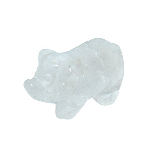 Bergkristall Schwein - Glücksschwein ca. 40 x 20 mm Edelstein, Glücksbringer von Janni-Shop-Figuren