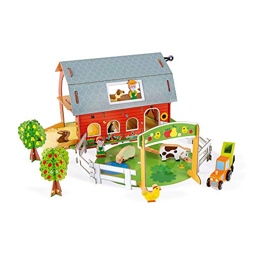 Janod - Story „Bauernhof mit Tieren“ - 10 Holzfiguren Spielzeug für fantasievolles Spielen - Bauernhoftiere mit Personen und Fahrzeugen - Ab 3 Jahren, J08577 Janod - Story „Bauernhof mit Tieren“ - 10 Holzfiguren Spielzeug für fantasievolles Spielen - Bauernhoftiere mit Personen und Fahrzeugen - Ab 3 Jahren, J08577 von Janod