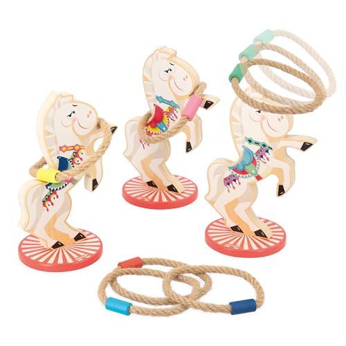 Janod - Pferde-Ringwurfspiel Applepop - Geschicklichkeitsspiel für Kinder - 3 Pferde + 6 Ringe - Fördert die Handgeschicklichkeit - Spielzeug aus FSC-Holz - Ab 3 Jahre, J03366 Janod - Pferde-Ringwurfspiel Applepop - Geschicklichkeitsspiel für Kinder - 3 Pferde + 6 Ringe - Fördert die Handgeschicklichkeit - Spielzeug aus FSC-Holz - Ab 3 Jahre, J03366 von Janod