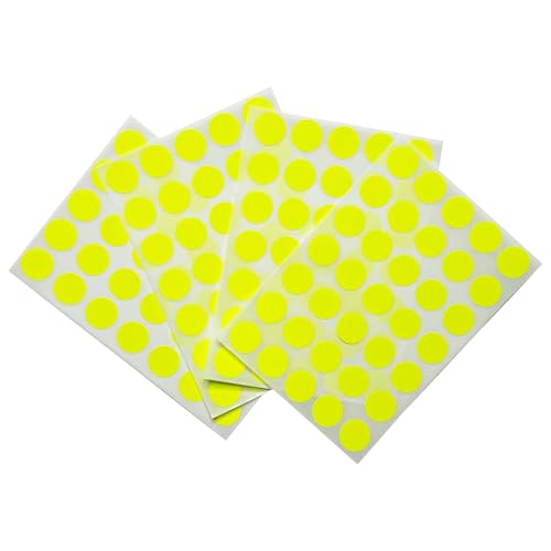 140 Stück selbstklebende fluoreszierende Etiketten gelb 13 mm rund – Aufkleber 140 Stück selbstklebende fluoreszierende Etiketten gelb 13 mm rund – Aufkleber von Janrax